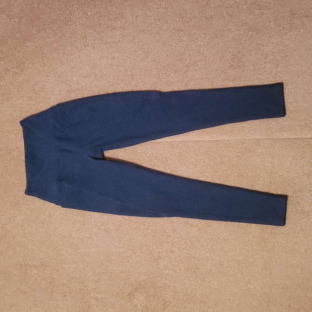 Beyond Yoga Women's Blue Out Of Pocket High Waisted Spacedye Midi Leggings